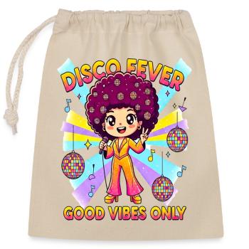 DISCO FEVER Comique mignonne années 70 - Sac cadeau en coton avec cordon (25 x 30 cm) - nature - Devant