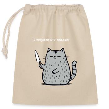 6-7 Mème Internet 6 7 Snack Cat - Sac cadeau en coton avec cordon (25 x 30 cm) - nature - Devant