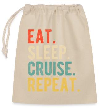 Croisière Eat Sleep Répéter Croisière Rétro de Notié - Sac cadeau en coton avec cordon (25 x 30 cm) - nature - Devant