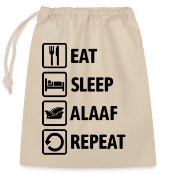 Eat Sleep Alaaf Repeat - Carnival, Shrovetide - Closable cotton gift bag (25x30cm) - nature - Front