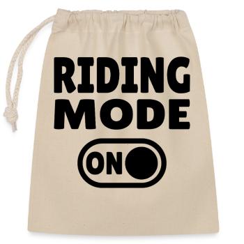 Riding Mode ON – Reitsport - Verschließbarer Geschenkbeutel aus Baumwolle (25x30cm) - Natur - Vorne
