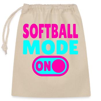 Mode softball activé - Sac cadeau en coton avec cordon (25 x 30 cm) - nature - Devant