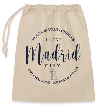 Madrid City Love - Sac cadeau en coton avec cordon (25 x 30 cm) - nature - Devant