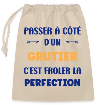 Passing by a crane operator - Closable cotton gift bag (25x30cm) - nature - Front