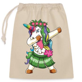 Dabbing Hawaiian Unicorn Hula Dancer Girl - Closable cotton gift bag (25x30cm) - nature - Front