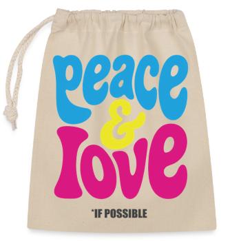 PEACE LOVE #4 - let's talk - Sac cadeau en coton avec cordon (25 x 30 cm) - nature - Devant