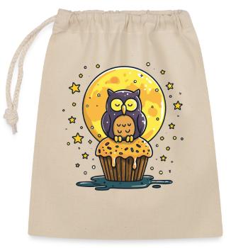 Night Owls Cupcake - Closable cotton gift bag (25x30cm) - nature - Front