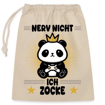 Nerv nicht! ich zocke - Verschließbarer Geschenkbeutel aus Baumwolle (25x30cm) - Natur - Vorne