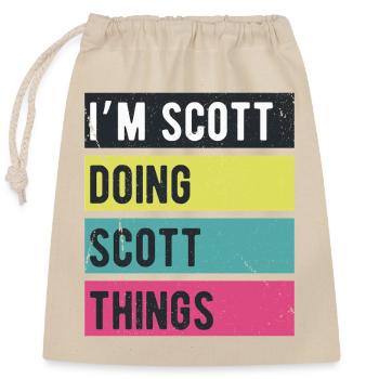 Ich bin Scott und mache Scott Things Retro Colors - Verschließbarer Geschenkbeutel aus Baumwolle (25x30cm) - Natur - Vorne