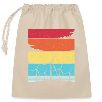 Wind Energy Wind Power Wind Turbine - Closable cotton gift bag (25x30cm) - nature - Front