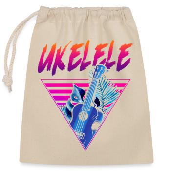 Hawaiian Ukulele Uke Retro 80s 90s - Closable cotton gift bag (25x30cm) - nature - Front