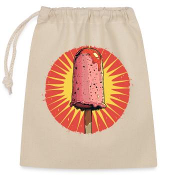 Eiscreme Grafik - Closable cotton gift bag (25x30cm) - nature - Front