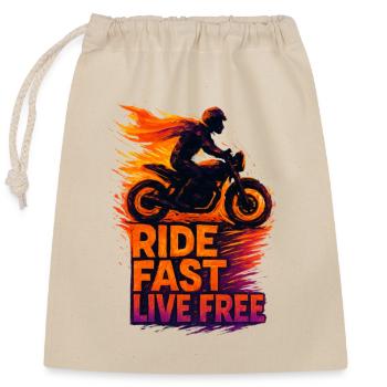 Ride Fast Live Free - Verschließbarer Geschenkbeutel aus Baumwolle (25x30cm) - Natur - Vorne
