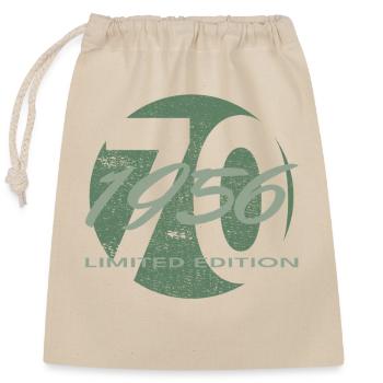 70e anniversaire 1956 cadeau pour hommes et femmes - Sac cadeau en coton avec cordon (25 x 30 cm) - nature - Devant