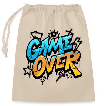 Game Over Graffiti Néon - Sac cadeau en coton avec cordon (25 x 30 cm) - nature - Devant