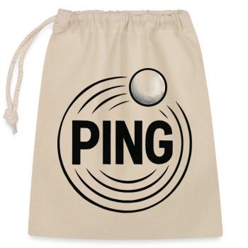 Ping Pong - Tennis de Table - Sac cadeau en coton avec cordon (25 x 30 cm) - nature - Devant