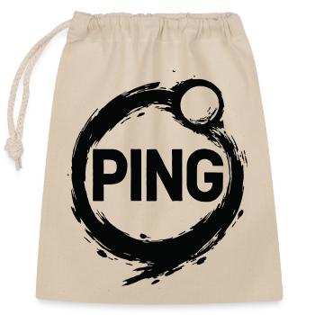 Ping Pong - Tennis de Table - Sac cadeau en coton avec cordon (25 x 30 cm) - nature - Devant