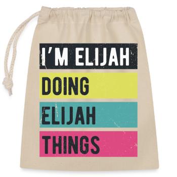 I’m Elijah Doing Elijah Things Retro Colors - Closable cotton gift bag (25x30cm) - nature - Front