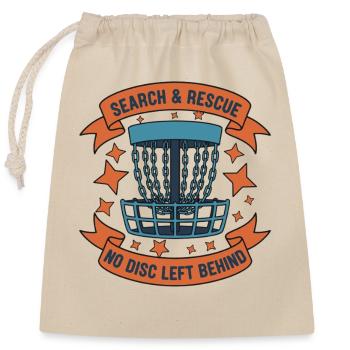 Recherche et sauvetage : aucun disque laissé derrière Disc golf - Sac cadeau en coton avec cordon (25 x 30 cm) - nature - Devant