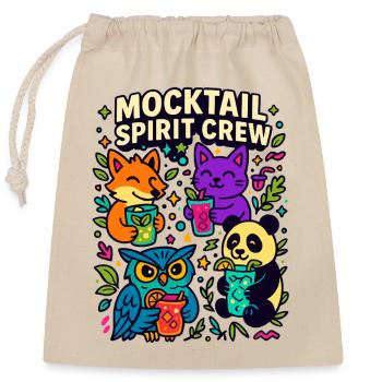 mocktail spirit crew, süße tiere - Verschließbarer Geschenkbeutel aus Baumwolle (25x30cm) - Natur - Vorne