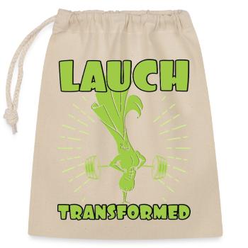 Weightlifter LEEK TRANSFORMED Funny - Closable cotton gift bag (25x30cm) - nature - Front