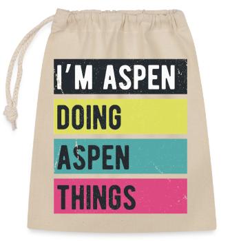 I’m Aspen Doing Aspen Things Retro Colors - Closable cotton gift bag (25x30cm) - nature - Front