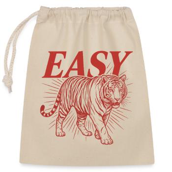 Graphique graphique vintage Easy Tiger - Sac cadeau en coton avec cordon (25 x 30 cm) - nature - Devant