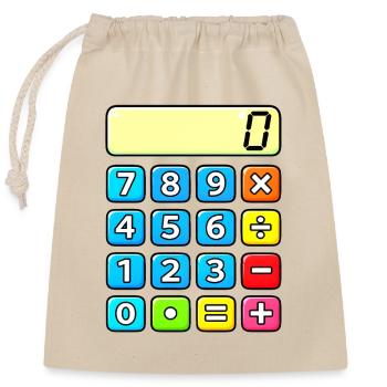 Neon Calculator Pop Art - Closable cotton gift bag (25x30cm) - nature - Front