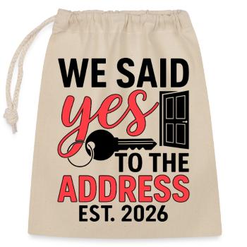 We Said Yes to The Address 2026 - Sac cadeau en coton avec cordon (25 x 30 cm) - nature - Devant
