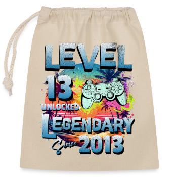 Level 13 Year olds Unlocked since 2013 Birthday - Closable cotton gift bag (25x30cm) - nature - Front