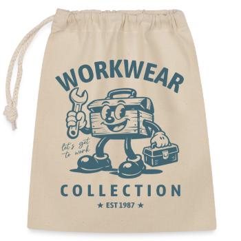 Workwear Collection Toolbox - Closable cotton gift bag (25x30cm) - nature - Front