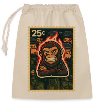Fire and Monkey Protest - Closable cotton gift bag (25x30cm) - nature - Front
