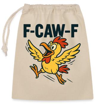 F-CAW-F | Funny duck in stress - Closable cotton gift bag (25x30cm) - nature - Front