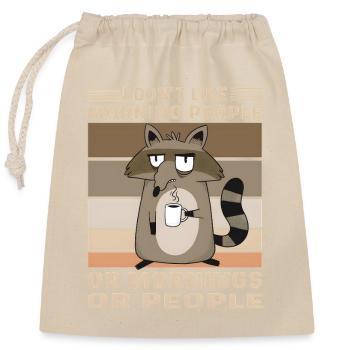 Muffle Raccoon Coffee Funny Saying Morning - Closable cotton gift bag (25x30cm) - nature - Front