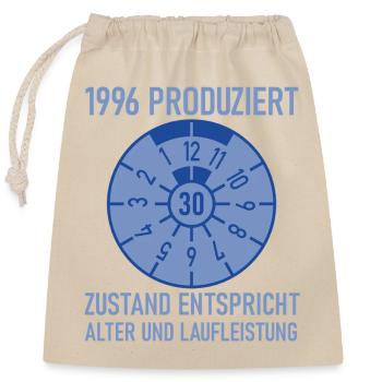 1996 Geboren 30. Geburtstag Auto Tuning - Verschließbarer Geschenkbeutel aus Baumwolle (25x30cm) - Natur - Vorne