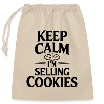 Reste calme, je vends des cookies - Sac cadeau en coton avec cordon (25 x 30 cm) - nature - Devant