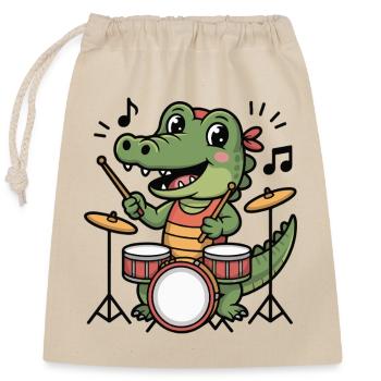 Drums Drummers - Closable cotton gift bag (25x30cm) - nature - Front