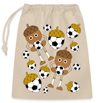 Football Nuts - Closable cotton gift bag (25x30cm) - nature - Front