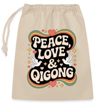 Qigong Tai Chi - Closable cotton gift bag (25x30cm) - nature - Front