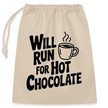 Courra pour le chocolat chaud - Sac cadeau en coton avec cordon (25 x 30 cm) - nature - Devant