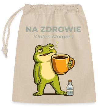 Frog Na zdrowie Café & Vodka Humour - Sac cadeau en coton avec cordon (25 x 30 cm) - nature - Devant