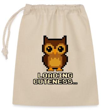 Chargement des Pixel Owls Mignonnerie - Sac cadeau en coton avec cordon (25 x 30 cm) - nature - Devant