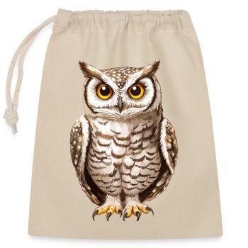 Night Hunter Owl - Closable cotton gift bag (25x30cm) - nature - Front