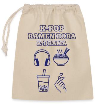 K-Pop RAMEN BOBA K DRAMA Kpop Musique Coréenne Culture coréenne - Sac cadeau en coton avec cordon (25 x 30 cm) - nature - Devant