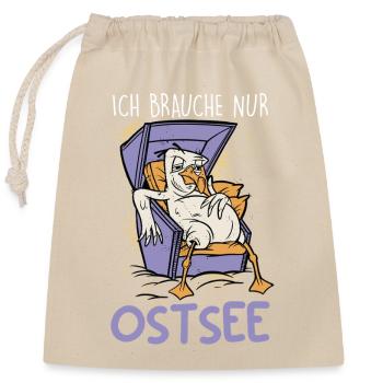 L’île de Rügen JE N’AI BESOIN QUE DE LA MER BALTIQUE Drôle - Sac cadeau en coton avec cordon (25 x 30 cm) - nature - Devant