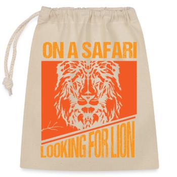 Safari Afrique Savane de la faune du Serengeti Lion - Sac cadeau en coton avec cordon (25 x 30 cm) - nature - Devant