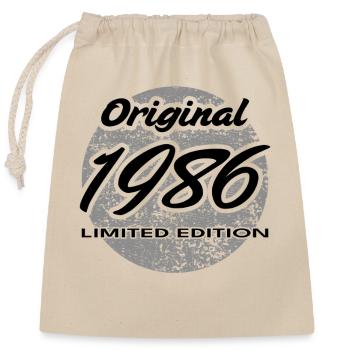 40e anniversaire 1986 cadeau pour hommes et femmes - Sac cadeau en coton avec cordon (25 x 30 cm) - nature - Devant