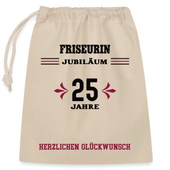 25e anniversaire de coiffeur 25e anniversaire de l’entreprise - Sac cadeau en coton avec cordon (25 x 30 cm) - nature - Devant