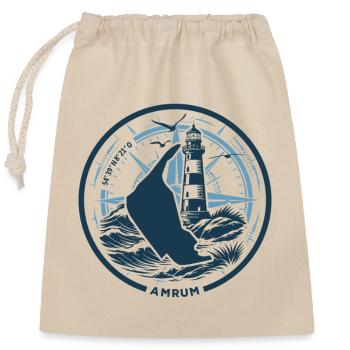 Amrum | Quand l’île appelle - Vagues de la mer du Nord - Sac cadeau en coton avec cordon (25 x 30 cm) - nature - Devant
