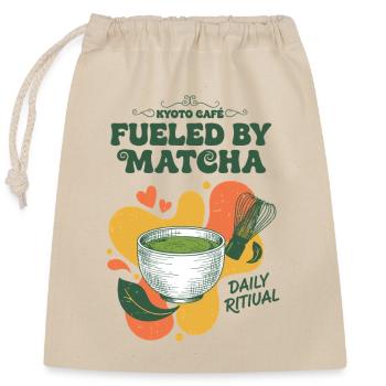 Fueled By Matcha Kyoto Cafe Daily Ritual Tea - Verschließbarer Geschenkbeutel aus Baumwolle (25x30cm) - Natur - Vorne